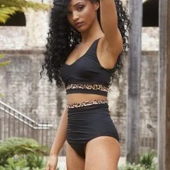 Lunalae Dahlia Eco Top - Black/Leopard