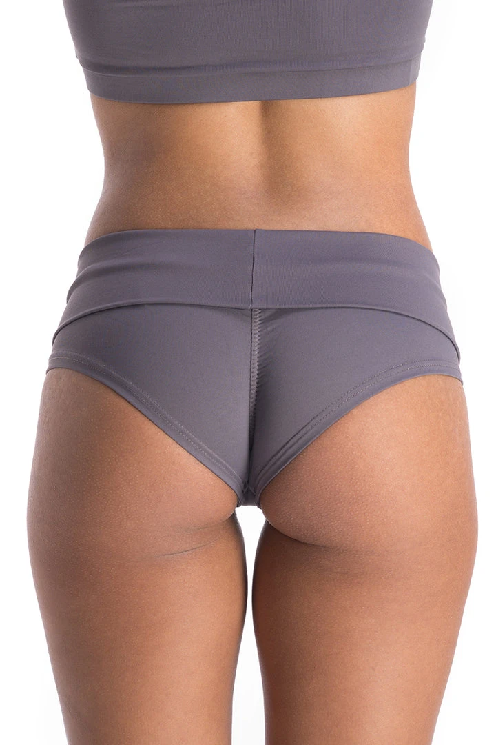 Poledancerka High-Low Brazil Shorts - Grey 3 Poledancerka High-Low Brazil Shorts - Grey