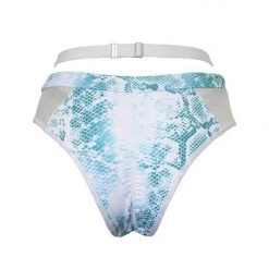 All Pole Wear Hamade Activewear Strappy High Waisted Bottoms - Aqua Snake