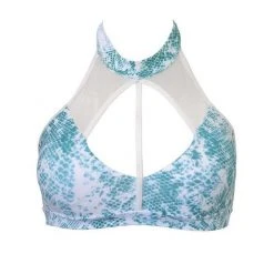 Hamade Activewear Halter Neck Top - Aqua Snake 12 Hamade Activewear Halter Neck Top - Aqua Snake