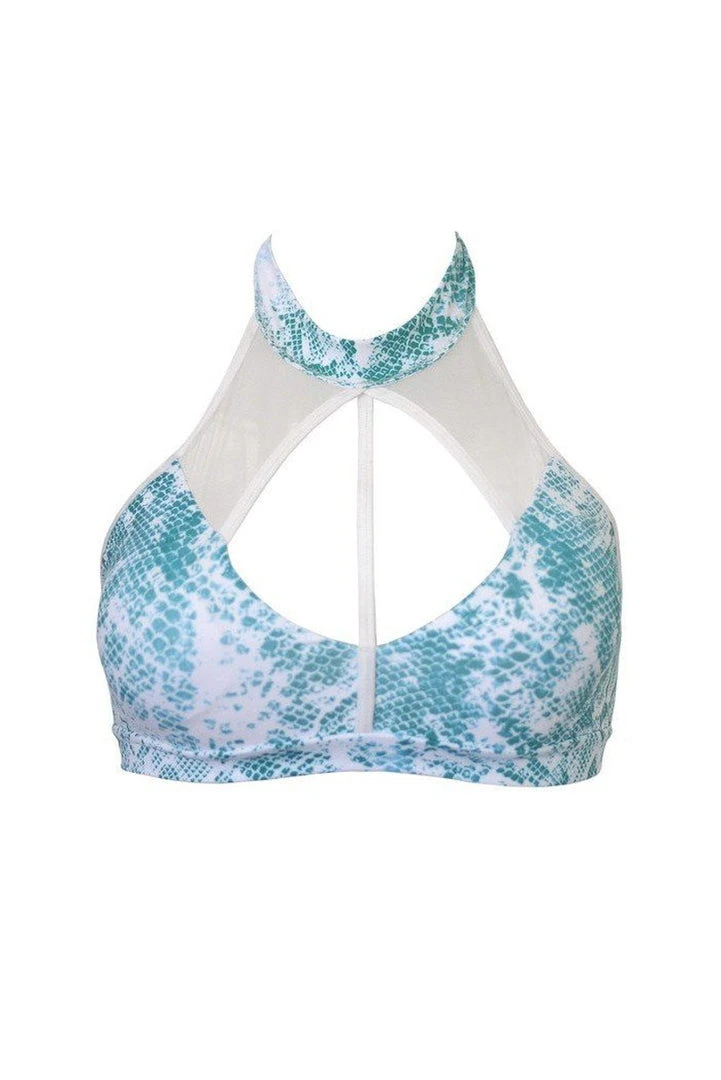 Hamade Activewear Halter Neck Top - Aqua Snake 6 Hamade Activewear Halter Neck Top - Aqua Snake