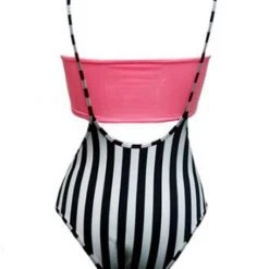 Hamade Activewear High Waisted Sling Bottoms - Black And White Striped