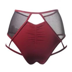 All Pole Wear Hamade Activewear High Waisted Mesh Garter Bottoms - Brick Red 15 All Pole Wear Hamade Activewear High Waisted Mesh Garter Bottoms - Brick Red