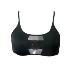 Hamade Activewear Scoop Neck Mesh Top - Black