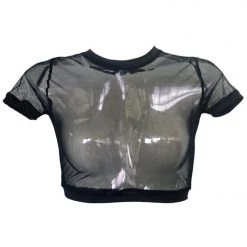 Hamade Activewear Mesh Crop Tee - Black