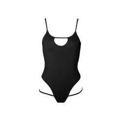 All Pole Wear Hamade Activewear Hollow Front Bodysuit - Black