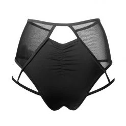 Hamade Activewear High Waisted Mesh Garter Bottoms - Black