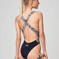 All Pole Wear Shark Polewear Benita Bodysuit - Snake/Black