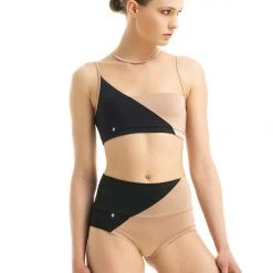 All Pole Wear Poledancerka Movement High-Low Shorts - Black/Nude 01