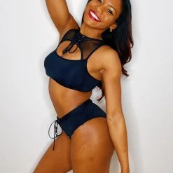 Hamade Activewear Lace Up High Cut Bottoms - Black All Pole Wear