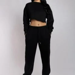 Creatures Of XIX Oversized Cropped Jumper - Black Plus Size Pole Wear