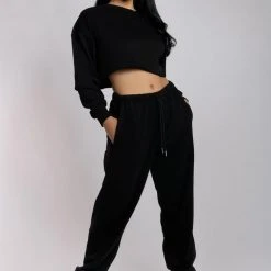 Plus Size Pole Wear Creatures Of XIX Oversized Jogger Bottoms - Black