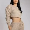 Creatures Of XIX Oversized Cropped Jumper - Fawn