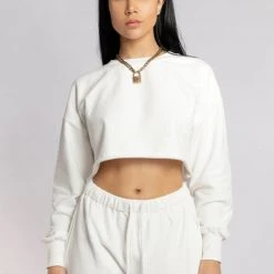 Creatures Of XIX Oversized Cropped Jumper - Ecru