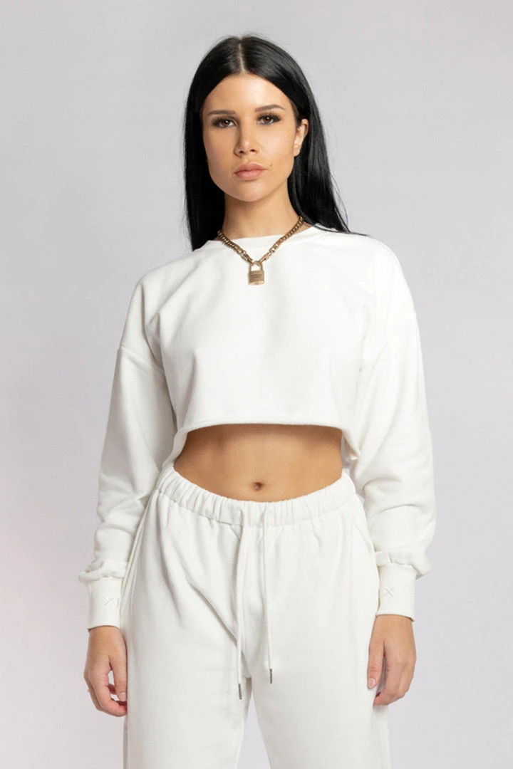 Creatures Of XIX Oversized Cropped Jumper - Ecru 1 Creatures Of XIX Oversized Cropped Jumper - Ecru