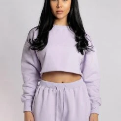 Creatures Of XIX Oversized Cropped Jumper - Lilac