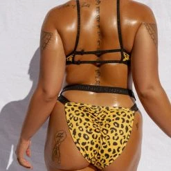 Creatures Of XIX Buckle Up Bottoms - Yellow Leopard All Pole Wear