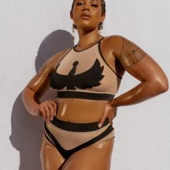 Creatures Of XIX I S I S High Waisted Bottoms - Black With Sand Mesh 12 Creatures Of XIX I S I S High Waisted Bottoms - Black With Sand Mesh