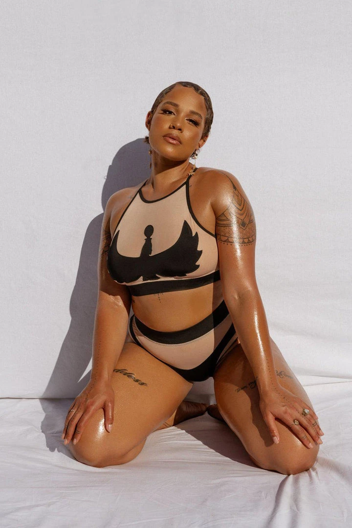 Creatures Of XIX I S I S High Waisted Bottoms - Black With Sand Mesh 10 Creatures Of XIX I S I S High Waisted Bottoms - Black With Sand Mesh