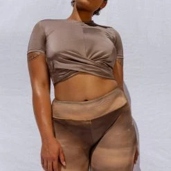 All Pole Wear Creatures Of XIX Heavenly Mesh Biker Shorts - Desert Skies