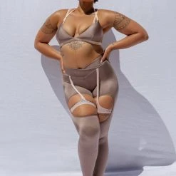 Creatures Of XIX Confession Garter Leggings - Bronzed