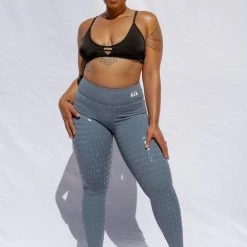 Creatures Of XIX Gecko Grip Leggings - Blue Steel All Pole Wear