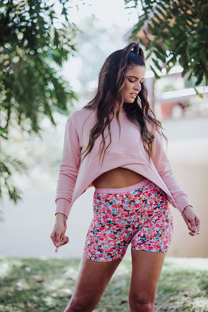 Rolling Garter Sweatshirt - Rosé 2 Rolling Garter Sweatshirt - Rosé