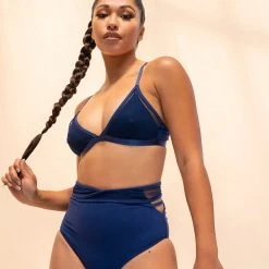 All Pole Wear Lunalae Daisy High Waisted Bottoms - Recycled Navy