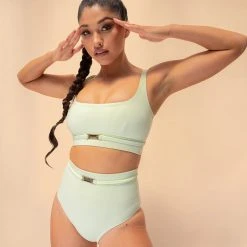 Lunalae Venus High Waist Bottoms - Recycled Light Green All Pole Wear
