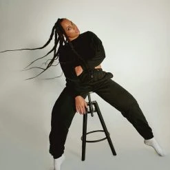 Plus Size Pole Wear Creatures Of XIX Oversized Jogger Bottoms - Black