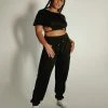 Plus Size Pole Wear Creatures Of XIX Oversized Jogger Bottoms - Black