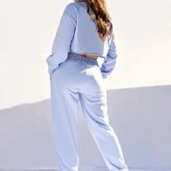 Creatures Of XIX Oversized Jogger Bottoms - Powder Blue Plus Size Pole Wear