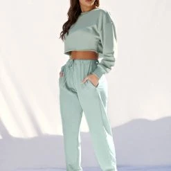 Creatures Of XIX Oversized Cropped Jumper - Sage