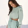 Creatures Of XIX Oversized Cropped Jumper - Sage