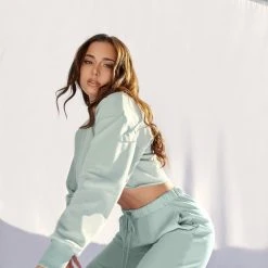 Creatures Of XIX Oversized Cropped Jumper - Sage