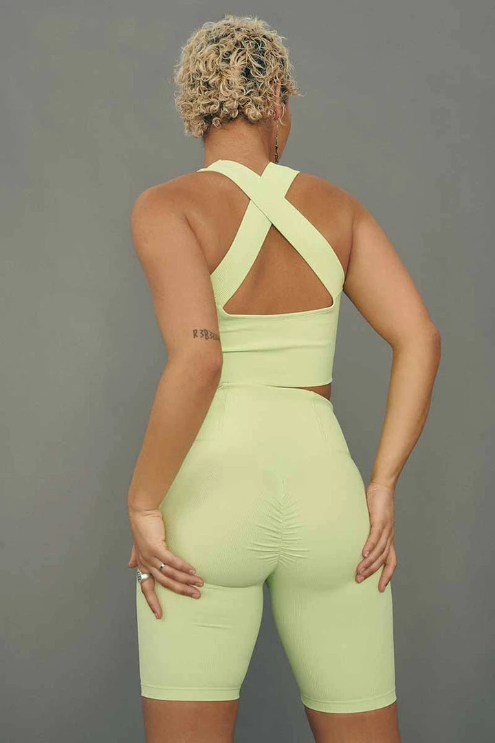 All Pole Wear Creatures Of XIX Move It Ribbed Corset Biker Shorts - Appletini 2 All Pole Wear Creatures Of XIX Move It Ribbed Corset Biker Shorts - Appletini