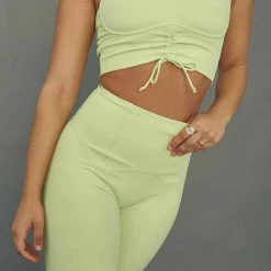 Creatures Of XIX Move It Ribbed Corset Crop - Appletini All Pole Wear