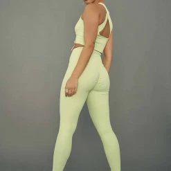 All Pole Wear Creatures Of XIX Move It Ribbed Corset Leggings - Appletini