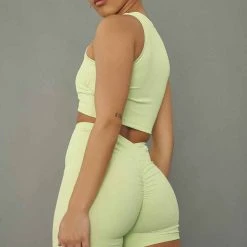 Creatures Of XIX Stretch It Out Ribbed Crop - Appletini All Pole Wear