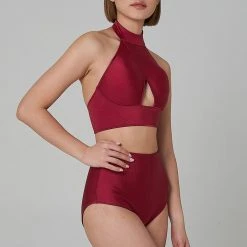 All Pole Wear Shark Polewear High Waist Shorts - Wine