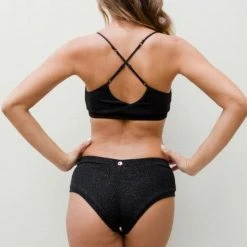 Lunalae Luminous Low Waist Shorts - Black Sparkle