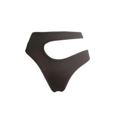 Hamade Activewear Asymmetric High Cut Bottoms - Dark Brown