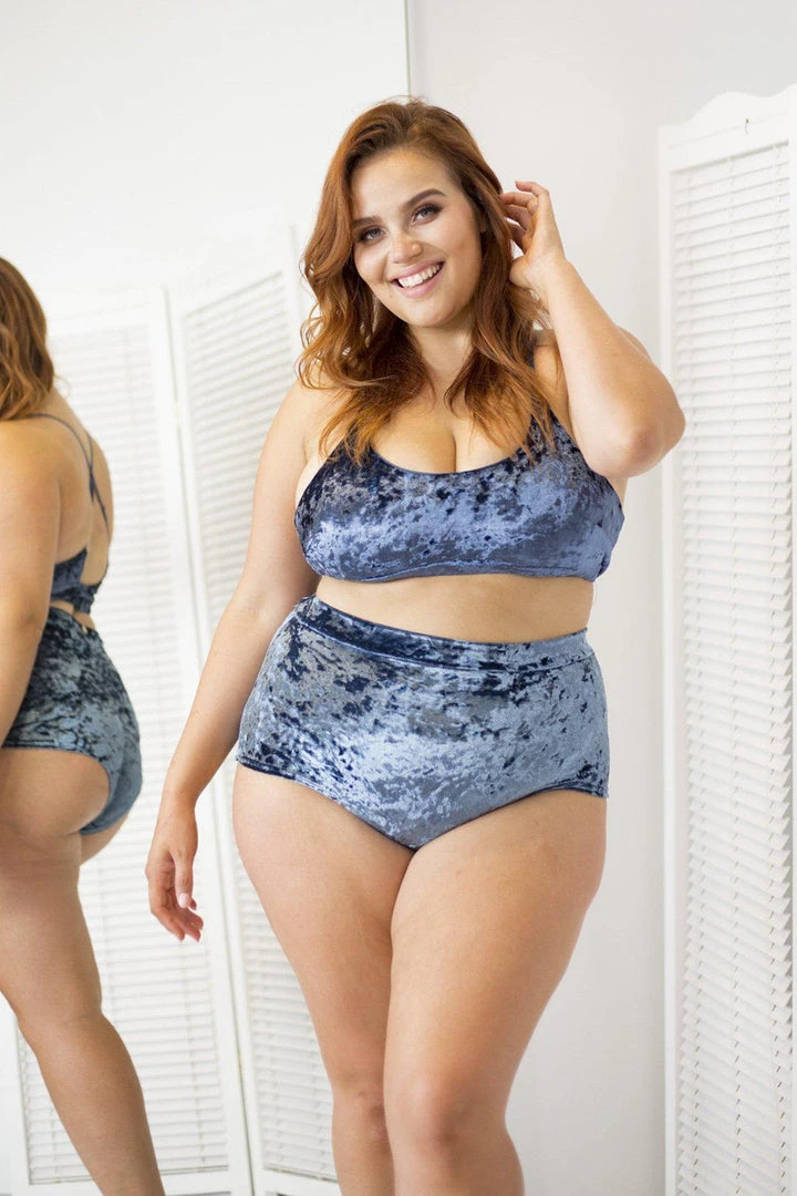 Lunalae Delphine Shorts - Gunmetal Velvet 3 Lunalae Delphine Shorts - Gunmetal Velvet