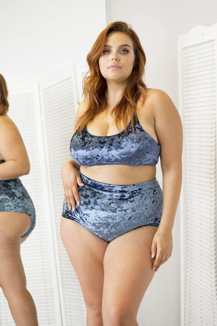 All Pole Wear Lunalae Delphine Top - Gunmetal Velvet 3 All Pole Wear Lunalae Delphine Top - Gunmetal Velvet