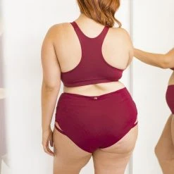 Lunalae High Waist Cross Section Shorts - Wine 14 Lunalae High Waist Cross Section Shorts - Wine