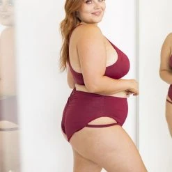 Lunalae Khloe High Waisted Shorts - Wine 12 Lunalae Khloe High Waisted Shorts - Wine