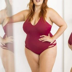 All Pole Wear Lunalae Yoncé Bodysuit - Wine