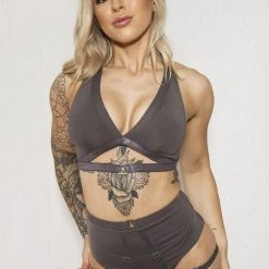 All Pole Wear Tatiana Activewear Tokio Top - Charcoal 15 All Pole Wear Tatiana Activewear Tokio Top - Charcoal