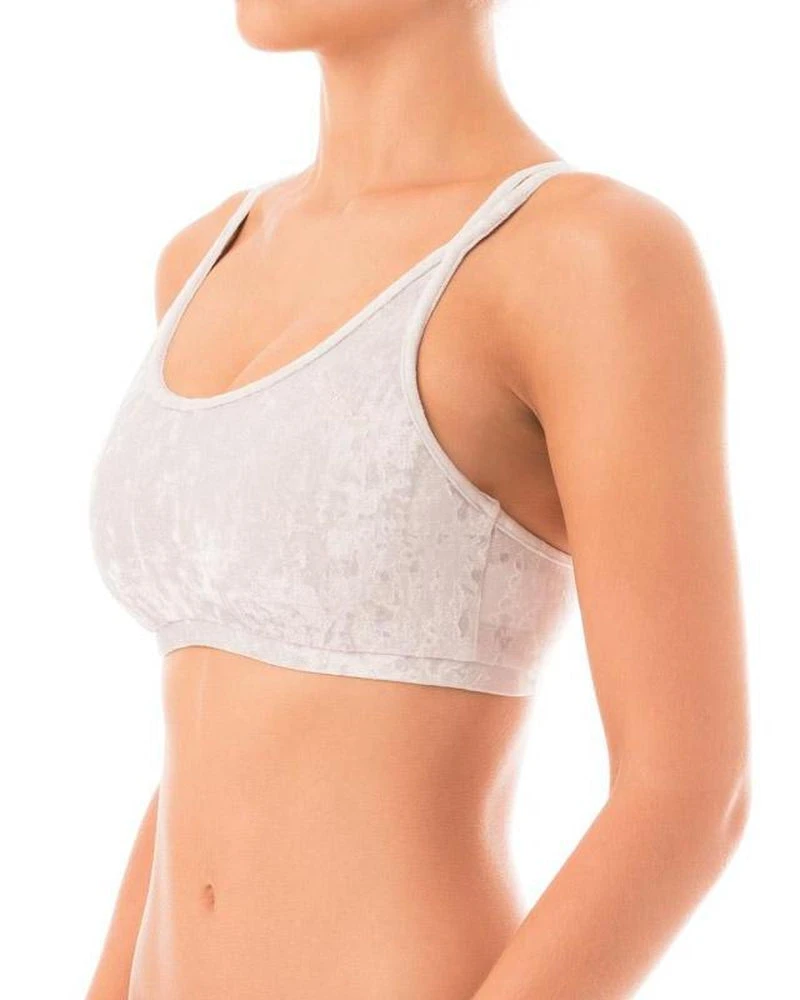 All Pole Wear Dragonfly Nicole Top - Velvet Silver 1 All Pole Wear Dragonfly Nicole Top - Velvet Silver