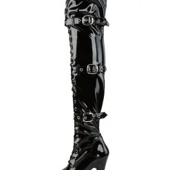 Shoes Pleaser USA Adore-3028 7inch Thigh High Pleaser Boots - Patent Black 7 Shoes Pleaser USA Adore-3028 7inch Thigh High Pleaser Boots - Patent Black